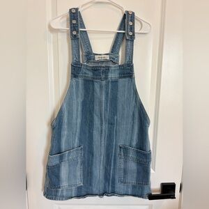 Free People Women’s Denim Overalls Skirtall, Washed M, Size Small, We The Free